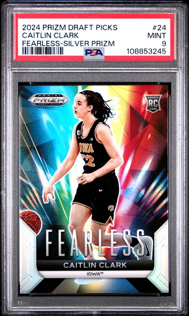 2024 Panini Prizm Draft Picks Fearless Caitlin Clark #24 (Fearless-Silver Prizm) Mint 9 front