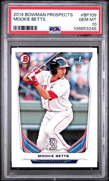 2014 Bowman Prospects Mookie Betts #Bp109 Gem Mt 10 front