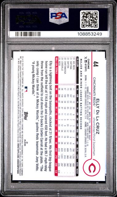 2024 Topps Chrome Elly De La Cruz #44 Mint 9 back