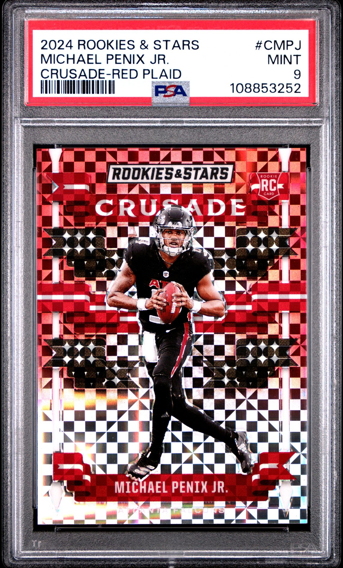 2024 Panini Rookies & Stars Crusade Michael Penix Jr. #Cmpj (Crusade-Red Plaid) Mint 9 front