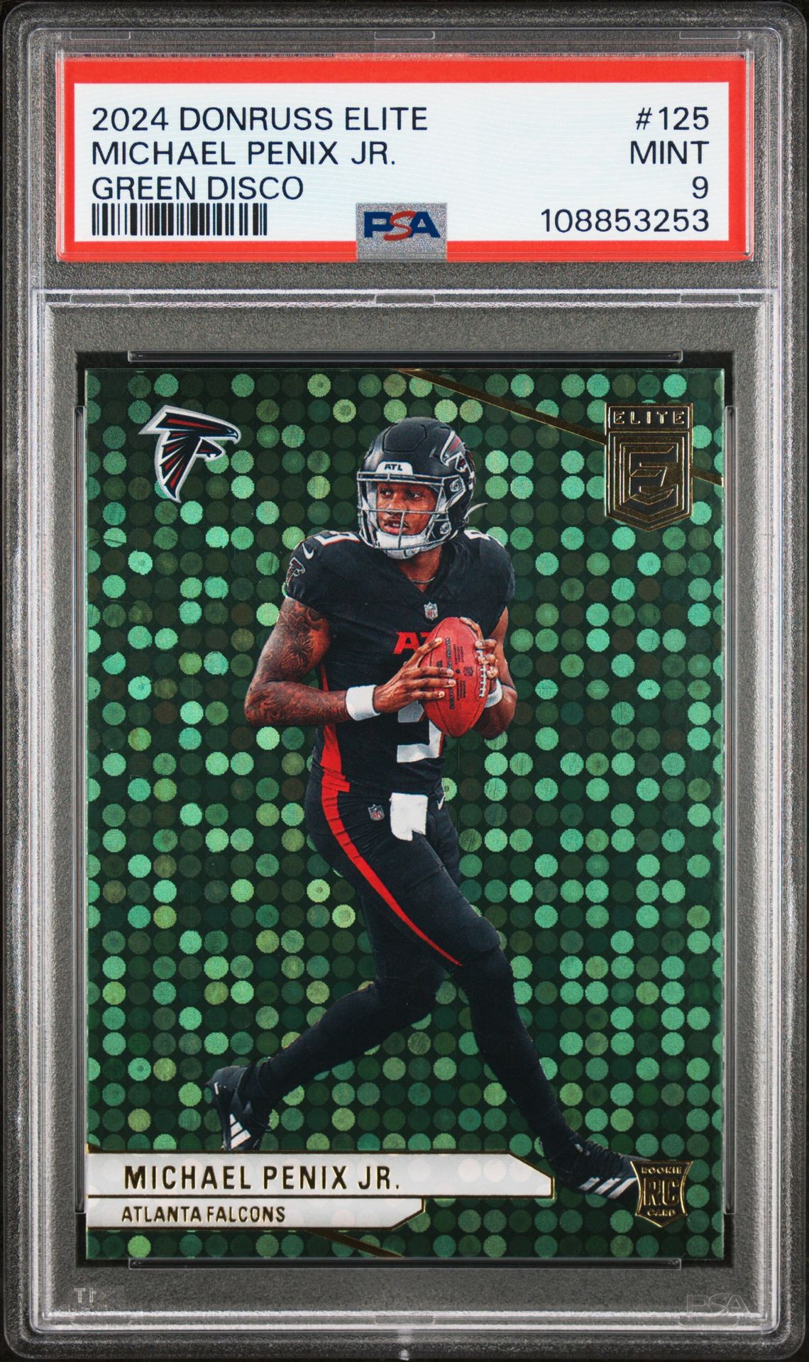 2024 Panini Donruss Elite Michael Penix Jr. #125 (Green Disco) Mint 9 front