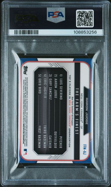 2015 Bowman Chrome The Farm's Finest Minis Aaron Judge #Ffmaj (The Farm's Finest Minis) Gem Mt 10 back