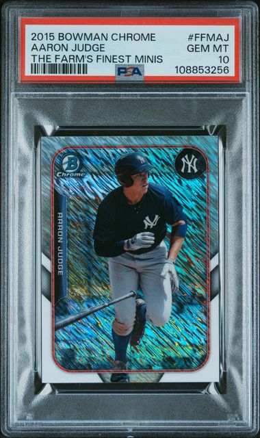 2015 Bowman Chrome The Farm's Finest Minis Aaron Judge #Ffmaj (The Farm's Finest Minis) Gem Mt 10 front
