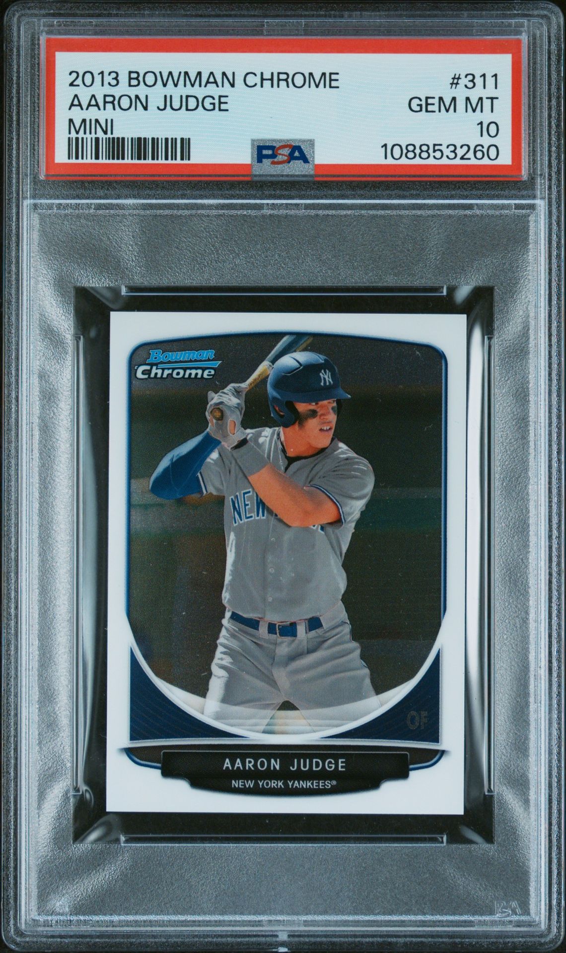 2013 Bowman Chrome Mini Aaron Judge #311 (Mini) Gem Mt 10 front
