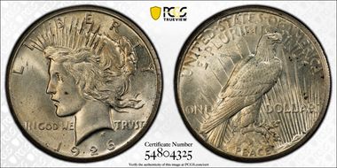 1926 $1 VAM 1A, Broken Wing MS63