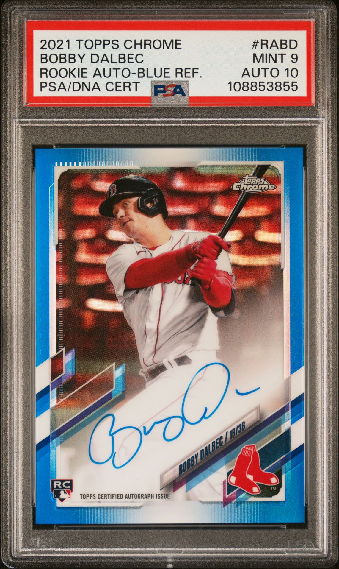 2021 Topps TOPPS CHROME ROOKIE AUTOGRAPHS Blue Refractor #RABD Bobby Dalbec front