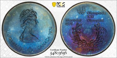 1974 $5 Olympic Rings MS68