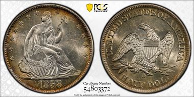 1858-O 50C MS62