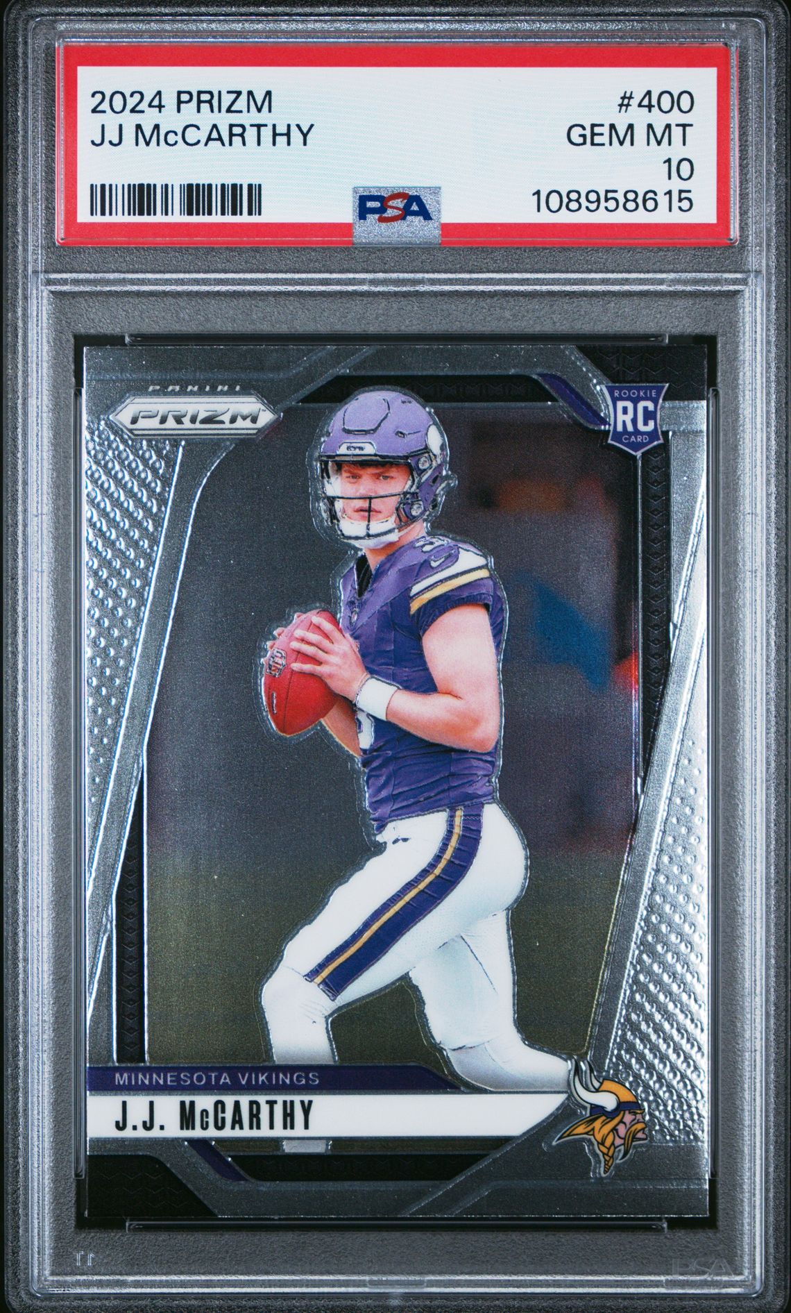 2024 Panini Prizm Jj Mccarthy #400 Gem Mt 10 front