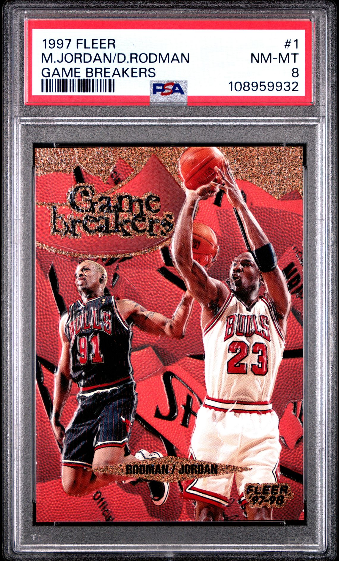 1997 Fleer FLEER GAME BREAKERS #1 M.Jordan/D.Rodman front