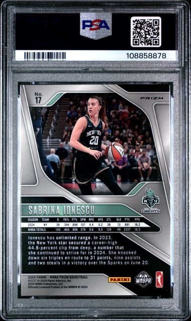2024 Panini Prizm Wnba Sabrina Ionescu #17 (Silver Prizm) Mint 9 back