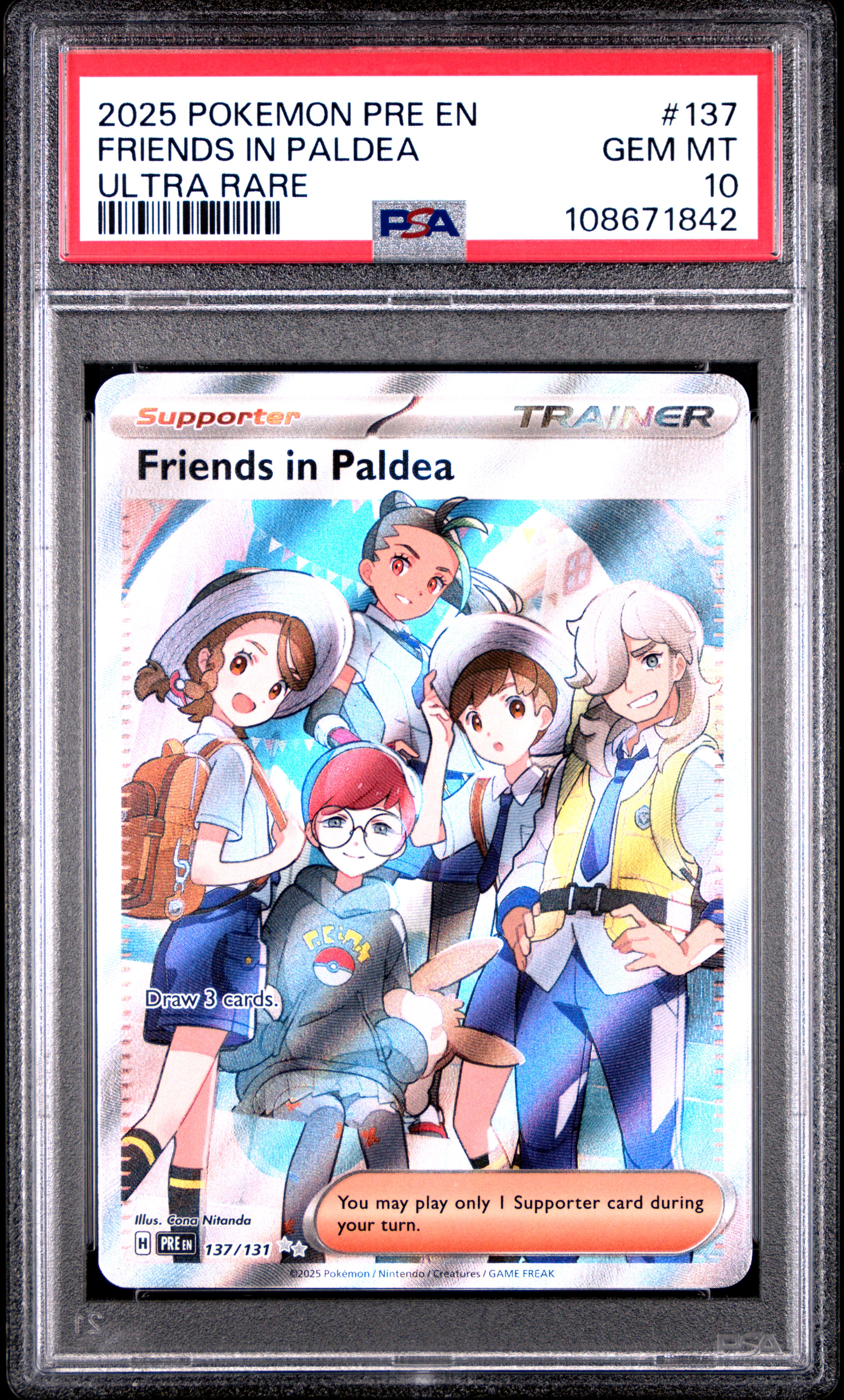 2025 #137 Friends in Paldea PSA 10 Pre EN-Prismatic Evolutions