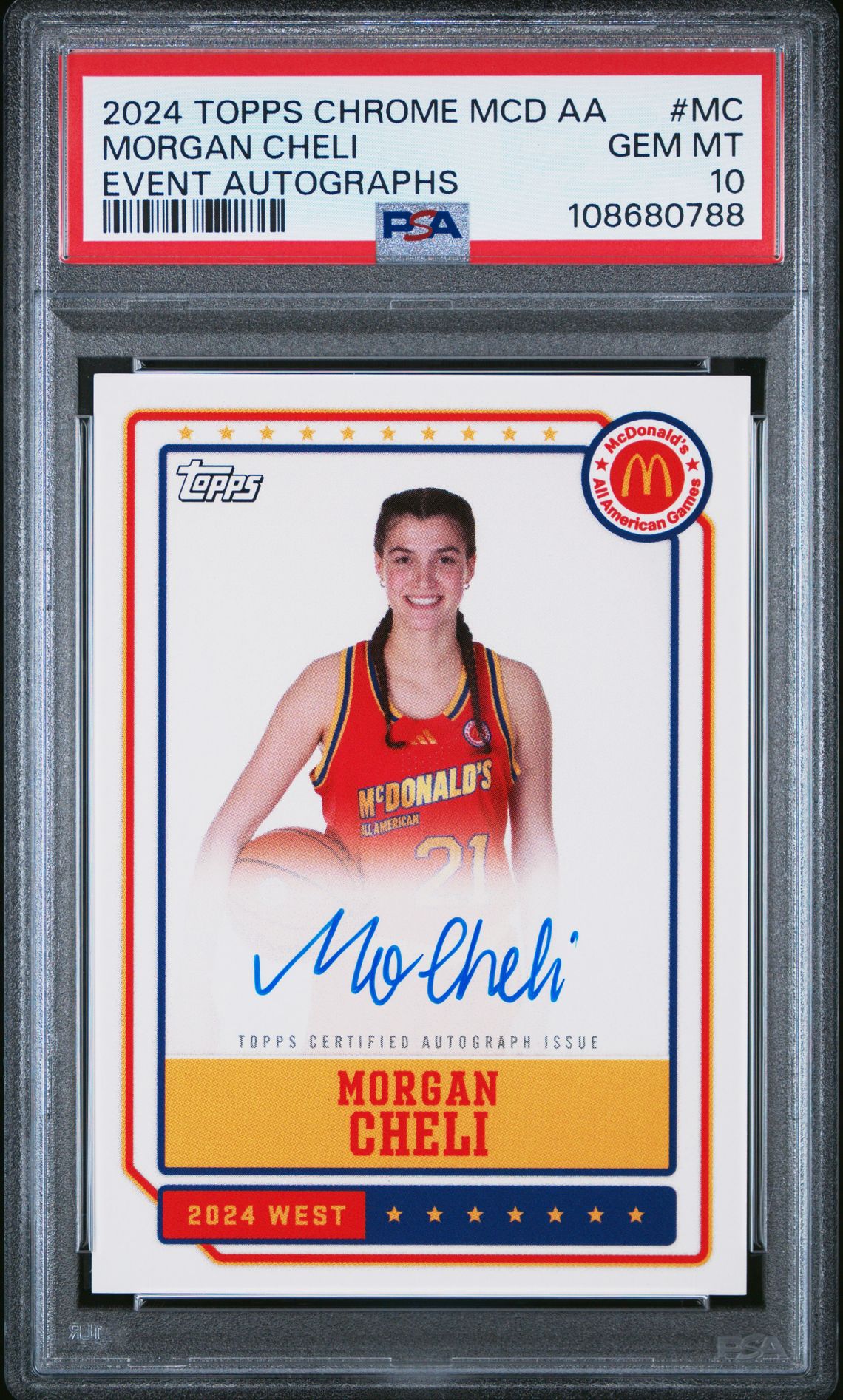 2024 Topps Chrome TOPPS CHROME MCDONALD'S ALL AMERICAN EVENT AUTOGRAPHS #MC Morgan Cheli front
