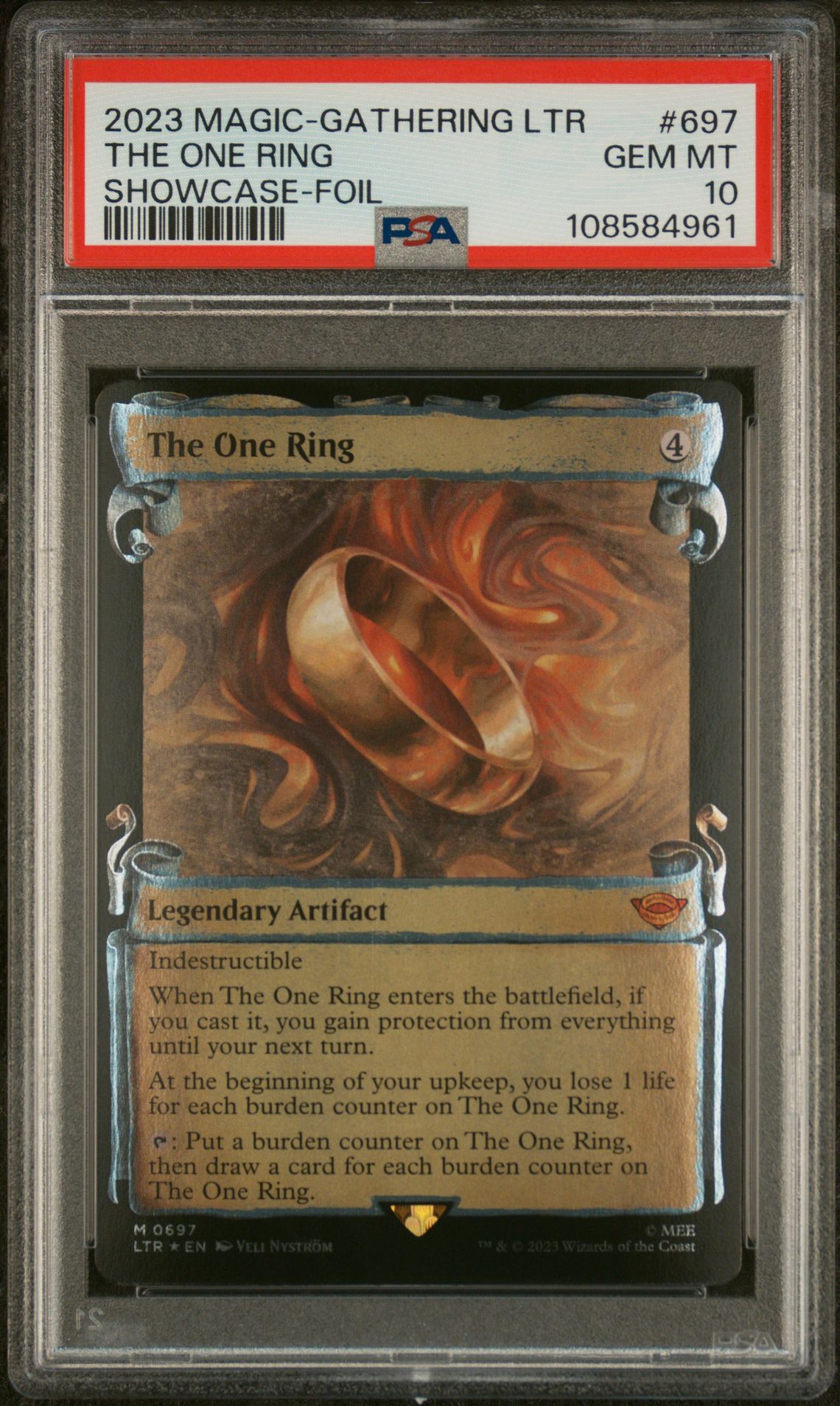 2023 MTG MAGIC THE GATHERING THE LORD OF THE RINGS: TALES OF MIDDLE-EARTH SHOWCASE-FOIL #697 The One Ring front