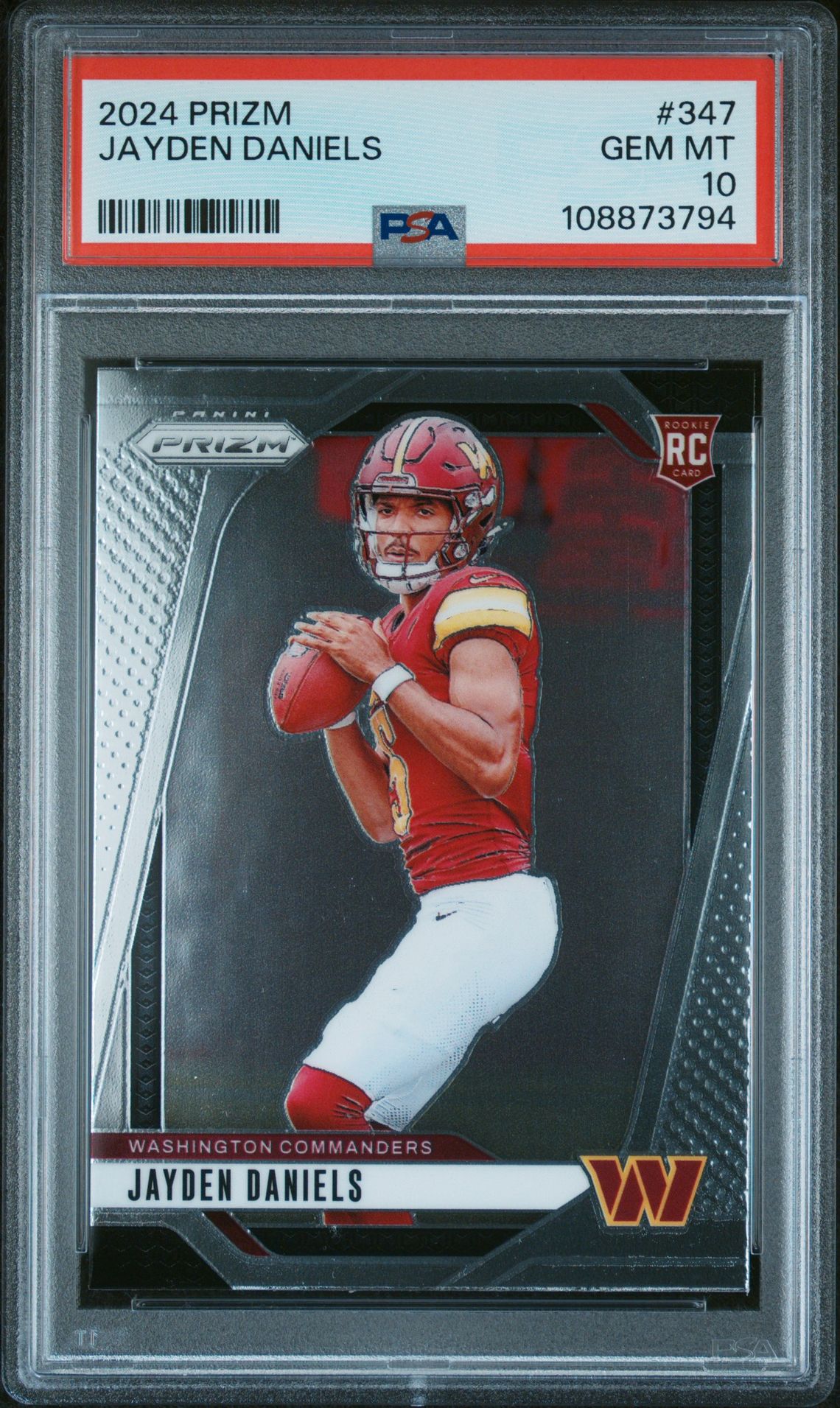 2024 Panini Prizm Jayden Daniels #347 Gem Mt 10 front