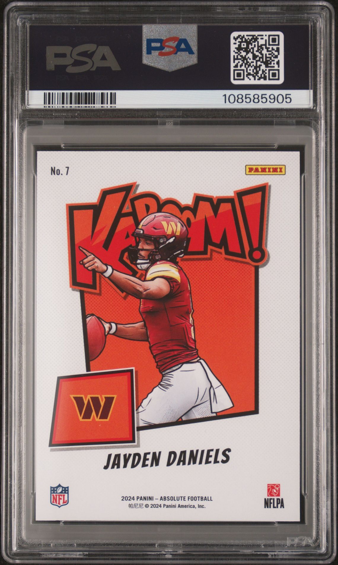 2024 Panini Absolute Kaboom! Horizontal Jayden Daniels #7 Mint 9 back