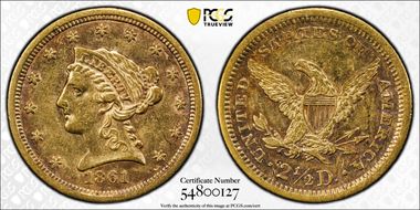 1861 $2.50 New Reverse XF45