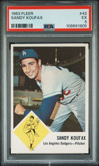 1963 Fleer Sandy Koufax #42 Ex 5 front