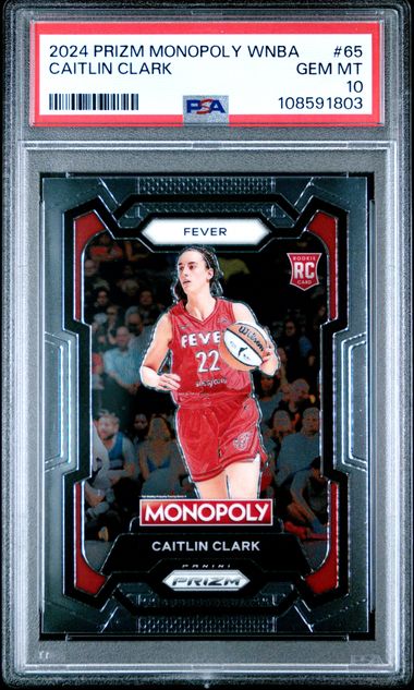 2024 Panini Prizm Monopoly Wnba Caitlin Clark #65 Gem Mt 10 front