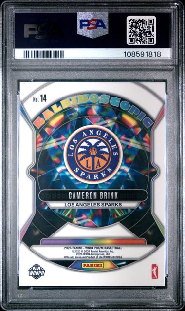 2024 Panini Prizm Wnba Kaleidoscopic Cameron Brink #14 Gem Mt 10 back
