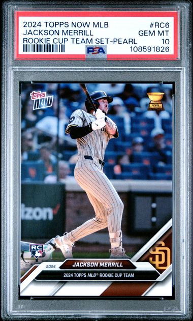 2024 Topps Now Mlb Rookie Cup Team Set Jackson Merrill #Rc6 (Rookie Cup Team Set-Pearl) Gem Mt 10 front