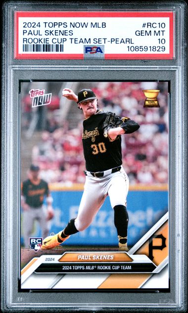 2024 Topps Now Mlb Rookie Cup Team Set Paul Skenes #Rc10 (Rookie Cup Team Set-Pearl) Gem Mt 10 front