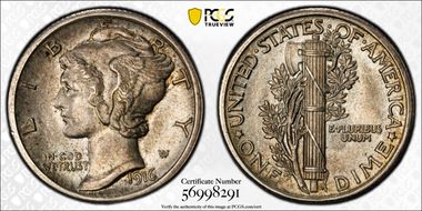 1916 10C Mercury MS64FB