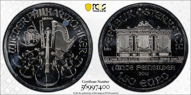 2011 € 1.50 Vienna Philharmonic MS65