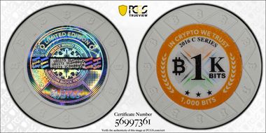 2016 .001 BTC BTCC White 1K Chip Series C MS69