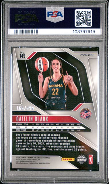 2024 Panini Prizm Wnba Caitlin Clark #145 (Pulsar) Mint 9 back