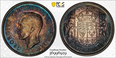 1945 50C Narrow Date MS64