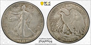 1917-D 50C Obverse XF45