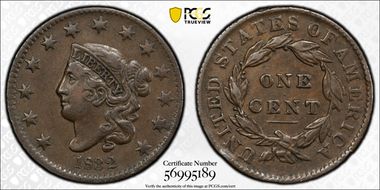 1832 1C Medium Letters XF45BN