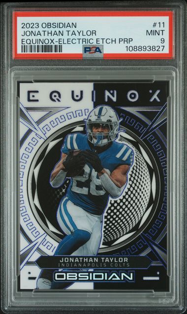 2023 Panini Obsidian Equinox Jonathan Taylor #11 (Equinox-Electric Etch Prp) Mint 9 front