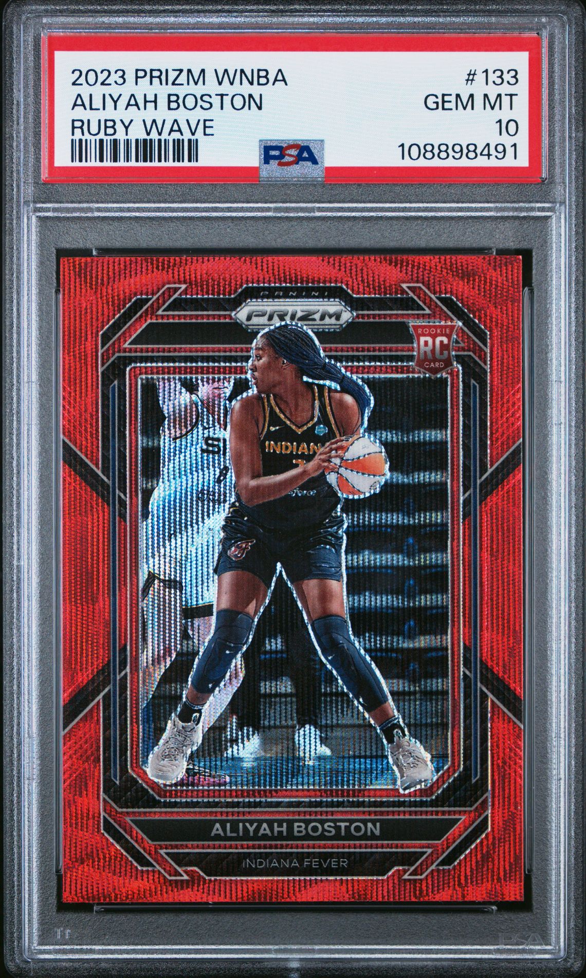 2023 Panini Prizm Wnba Aliyah Boston #133 (Ruby Wave) Gem Mt 10 front