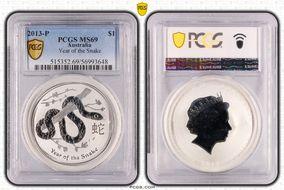 2013-P $1 Year of the Snake Ag MS69