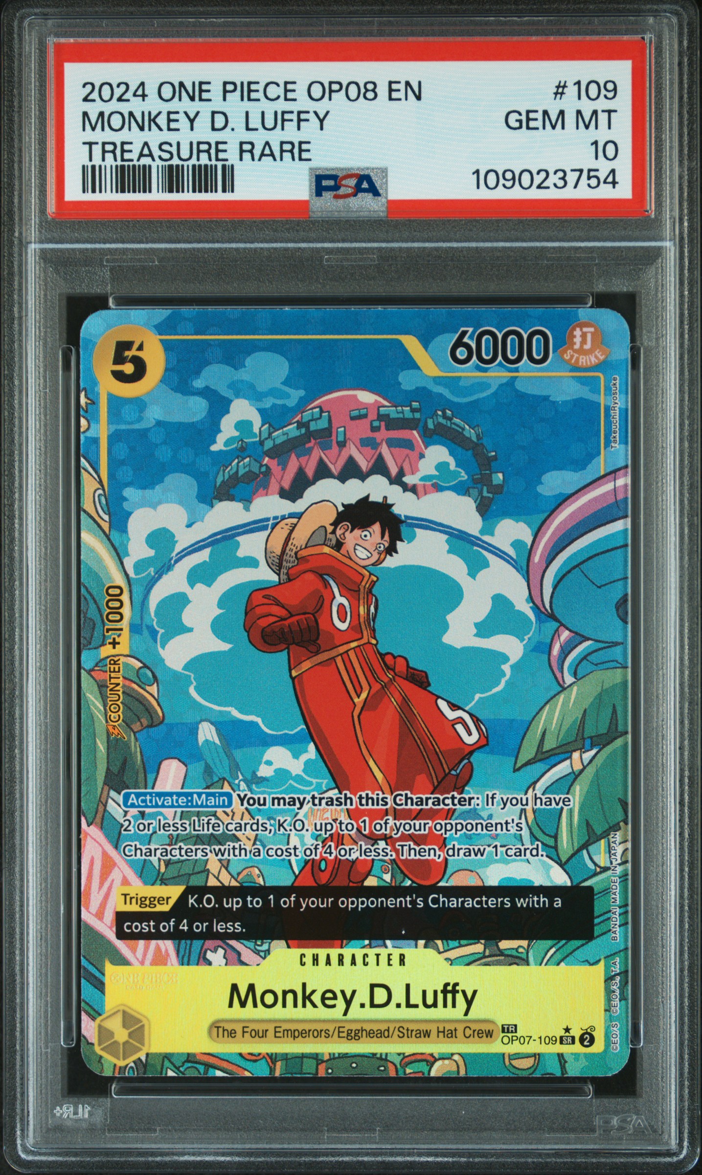 2024 #109 Monkey D. Luffy PSA 10 One Piece OP08-Two Legends