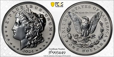 2024-S $1 Morgan Dollar Rev PR Two-Coin Reverse Proof Set PR70