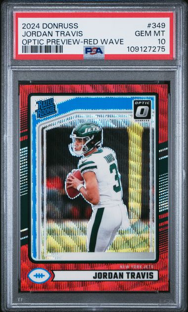 2024 Panini Donruss Jordan Travis #349 (Optic Preview-Red Wave) Gem Mt 10 front