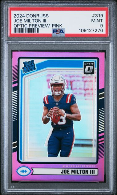 2024 Panini Donruss Joe Milton Iii #319 (Optic Preview-Pink) Mint 9 front