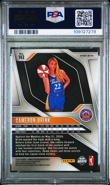 2024 Panini Prizm Wnba Cameron Brink #143 (Ice) Gem Mt 10 back