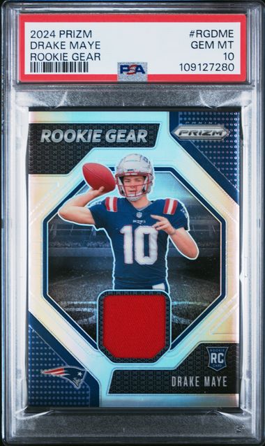 2024 Panini Prizm Rookie Gear Drake Maye #Rgdme Gem Mt 10 front