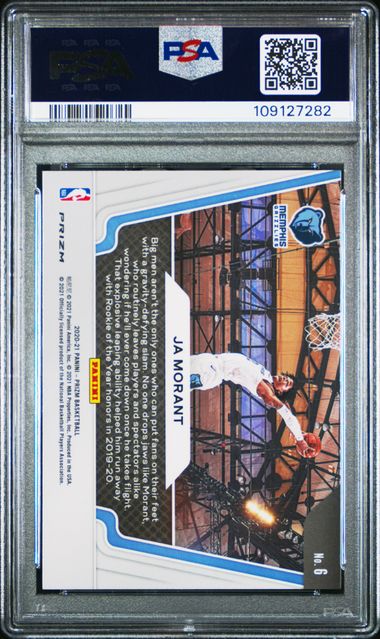 2020 Panini Prizm Widescreen Ja Morant #6 (Widescreen-F/B Prizm) Gem Mt 10 back