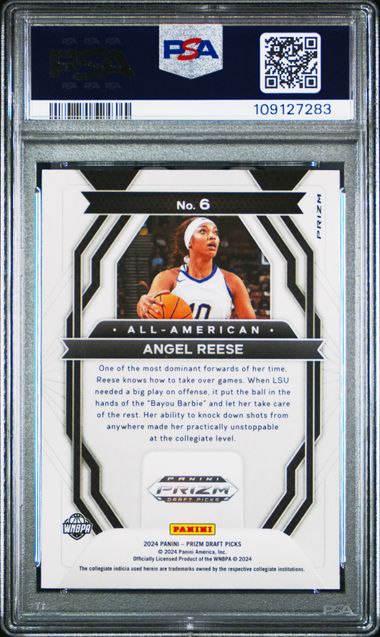 2024 Panini Prizm Draft Picks All-American Angel Reese #6 (All-American-Purple Wave) Mint 9 back