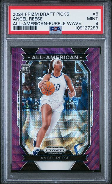 2024 Panini Prizm Draft Picks All-American Angel Reese #6 (All-American-Purple Wave) Mint 9 front