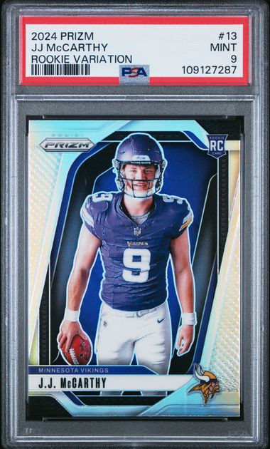 2024 Panini Prizm Rookie Variation Jj Mccarthy #13 Mint 9 front