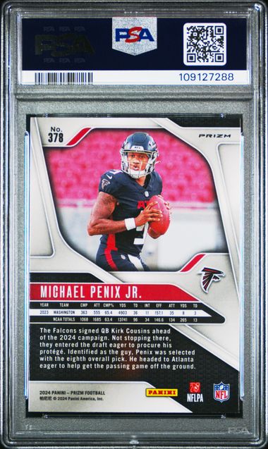 2024 Panini Prizm Michael Penix Jr. #378 (Red/White/Blue Prizm) Gem Mt 10 back