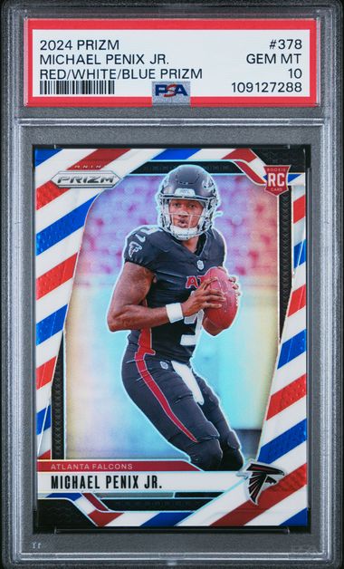 2024 Panini Prizm Michael Penix Jr. #378 (Red/White/Blue Prizm) Gem Mt 10 front