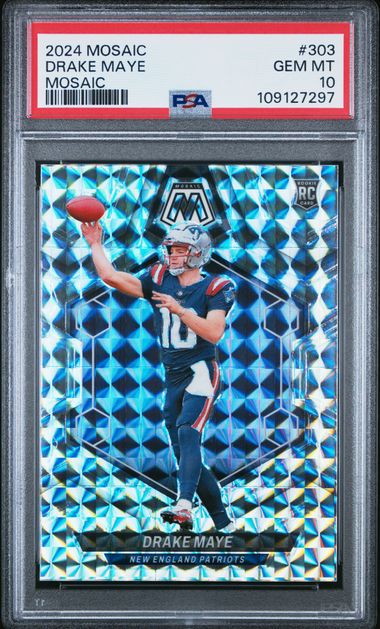 2024 Panini Mosaic Drake Maye #303 (Mosaic) Gem Mt 10 front