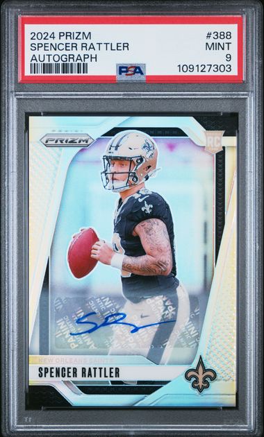 2024 Panini Prizm Spencer Rattler #388 (Autograph) Mint 9 front